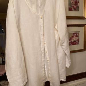 Perfect white linen Flax shirt 2G (2X)